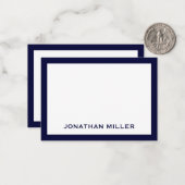 Einfache navy-White-Typografie-Bezeichnung Mitteilungskarte (Vorderseite/Rückseite Beispiel)