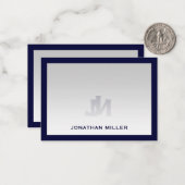 Einfache navy-White-Typografie-Bezeichnung Mitteilungskarte (Vorderseite/Rückseite Beispiel)