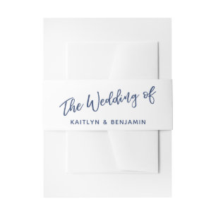 Einfache Navy & White Typografie - Hochzeit von Einladungsbanderole