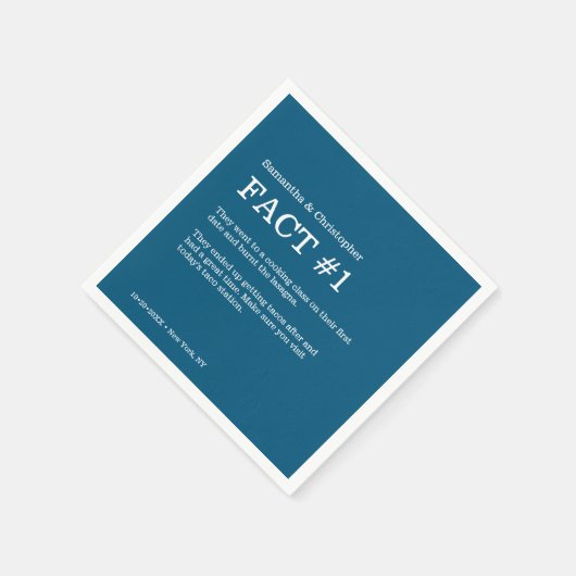 Einfache Navy-White-Wedding-Fakt Serviette (Ecke)