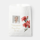 Einfache Nelken-Foto-Trauer-Samen Geschenktütchen (Vorderseite)