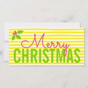 Einfache Neon- und helle Frohe Weihnachten Fotokar