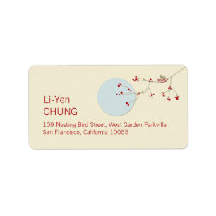 Einfache Nesting Bird Family Baby-Adresse Adressaufkleber