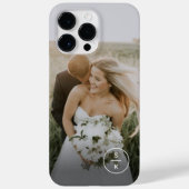 Einfache, neu verheiratete Foto Monogram Name Case-Mate iPhone Hülle (Rückseite)