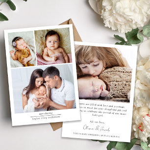 Einfache neue Baby Multi Foto Collage Dankeskarte