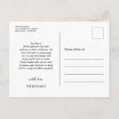 Einfache neue Zuhause - Ankündigung zur Adressvers Postkarte (Rückseite)