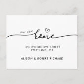 Einfache neue Zuhause - Ankündigung zur Adressvers Postkarte (Vorderseite)