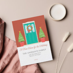 Einfache neue Zuhause für die Holidays Moving Post Feiertagspostkarte