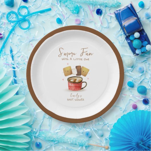 Einfache Neutral S'more Fun Fall Baby Dusche Pappteller (Party)