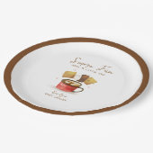 Einfache Neutral S'more Fun Fall Baby Dusche Pappteller (Schrägansicht)