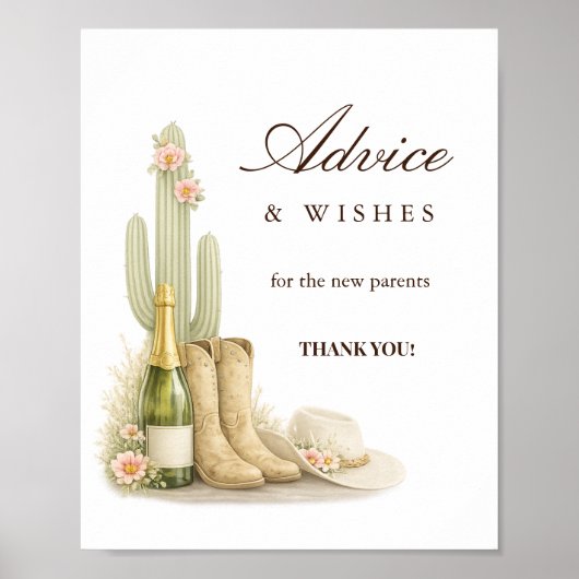 Einfache neutrale Babyparty-Tipps und -Wünsche Poster (Vorne)