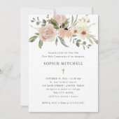 Einfache neutrale Blume Erste Kommune Einladung (Vorderseite)