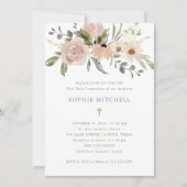 Einfache neutrale Blume Erste Kommune Einladung (Vorderseite)