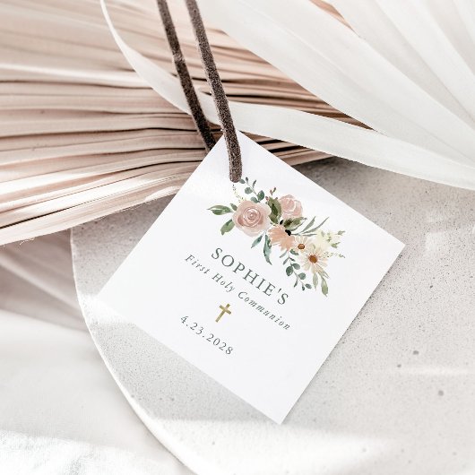 Einfache neutrale Blume Erste Kommune Geschenkanhänger