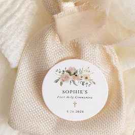 Einfache neutrale Blume Erste Kommune Runder Aufkleber