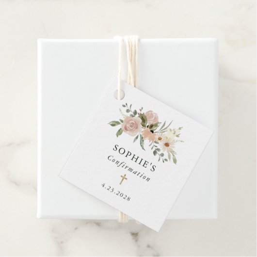 Einfache neutrale Blume | Konfirmation Geschenkanhänger (Beispiel)