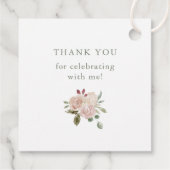 Einfache neutrale Blume | Taufe Geschenkanhänger (Rückseite)