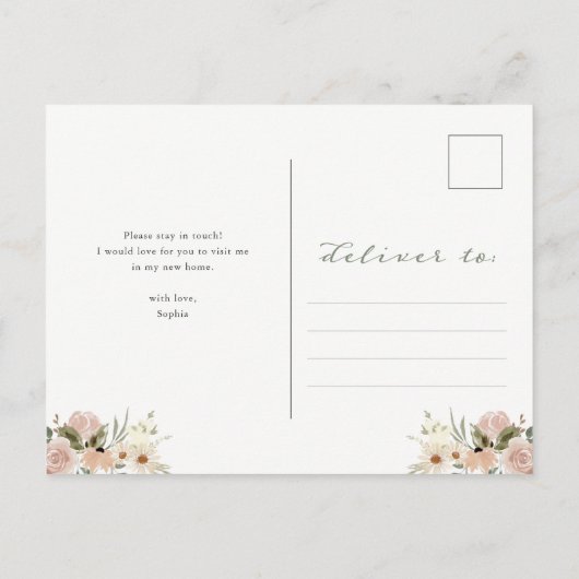 Einfache neutrale Boho-Blüte | Ankündigung der Bef (Rückseite)