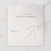 Einfache neutrale Creme-Hochzeitstisch-Platzkarte Platzkarte (Außenseite Aufgefaltet)