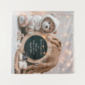 Einfache neutrale digitale Schwangerschaftsankündi Wandteppich (Vorderseite (Horizontal))