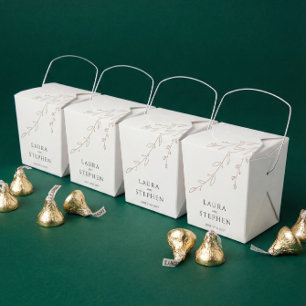 Einfache neutrale Elfenbeinhochzeit Geschenkschachtel