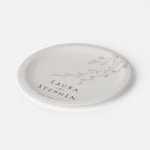Einfache neutrale Elfenbeinhochzeit Pappteller (Schrägansicht)