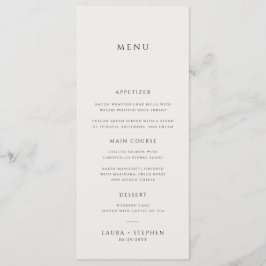 Einfache neutrale Elfenbeinküche Menükarte
