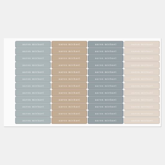 Einfache neutrale Kinder benennen Labels Etiketten (Blatt)