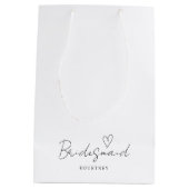 Einfache neutrale Personalisierte Bridesmaid-Gesch Mittlere Geschenktüte (Rückseite)