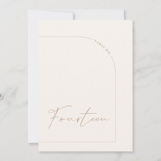 Einfache neutrale Tischnummer Vierzehn (Vorderseite)