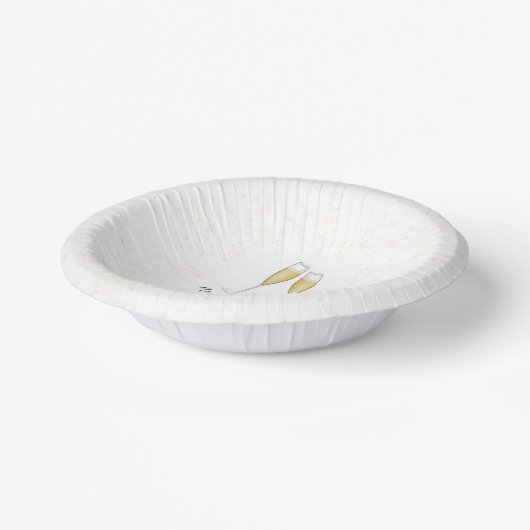 Einfache New Years Party Champagner Wasserfarbe Go Pappteller (Gewinkelt)