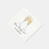 Einfache New Years Party Champagner Wasserfarbe Go Serviette (Ecke)