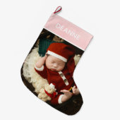 Einfache Niedlich Baby's First Christmas 1 Foto Großer Weihnachtsstrumpf (Vorderansicht (hängend))