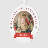 Einfache Niedlich Baby's First Christmas Individue Ornament (Vorderseite)