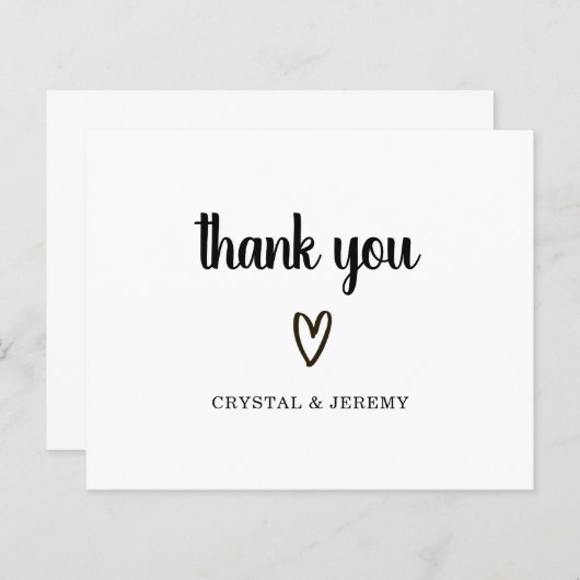 Einfache Niedlich Heart Budget Hochzeit Dankeschön (Vorne/Hinten)