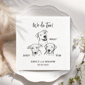 Einfache Niedliche 3 Hunde Haustiere nach Maß Serviette