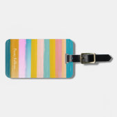 Einfache Niedliche Abstrakte Wasserfarben Streifen Gepäckanhänger (Vorderseite horizontal)