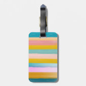 Einfache Niedliche Abstrakte Wasserfarben Streifen Gepäckanhänger (Rückseite vertikal)