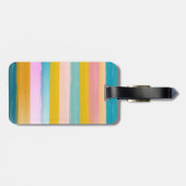 Einfache Niedliche Abstrakte Wasserfarben Streifen Gepäckanhänger (Rückseite horizontal)