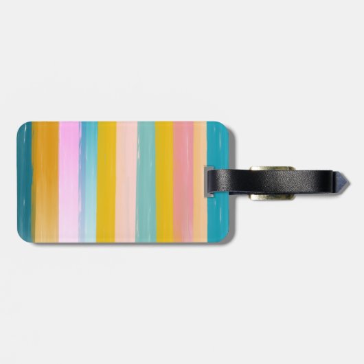 Einfache Niedliche Abstrakte Wasserfarben Streifen Gepäckanhänger (Rückseite horizontal)