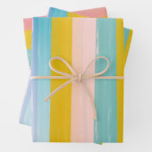 Einfache Niedliche Abstrakte Wasserfarben Streifen Geschenkpapier Set (Beispiel)
