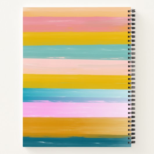 Einfache Niedliche Abstrakte Wasserfarben Streifen Notizblock (Rückseite)