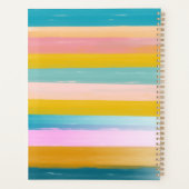 Einfache Niedliche Abstrakte Wasserfarben Streifen Planer (Rückseite)