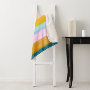 Einfache Niedliche Abstrakte Wasserfarben Streifen Sherpadecke