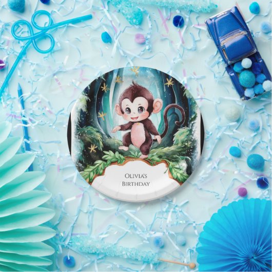 Einfache Niedliche Affengeburt Pappteller (Party)