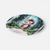 Einfache Niedliche Affengeburt Pappteller (Schrägansicht)