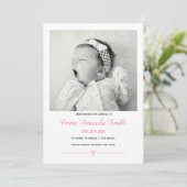 Einfache niedliche Babyansage Dankeskarte (Stehend Vorderseite)