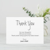 Einfache Niedliche Babydusche Danke Karte (Stehend Vorderseite)