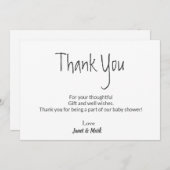 Einfache Niedliche Babydusche Danke Karte (Vorne/Hinten)