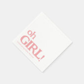 Einfache Niedliche Babydusche Pink Oh Girl Serviette (Ecke)